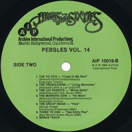 golden cups lp various pebbles 14 label 2